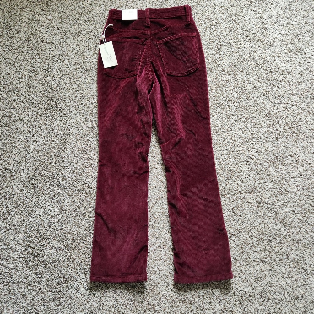 Universal Thread Ankle Bootcut Corduroy Pants size 00 Burgundy Stretch New NWT - Picture 3 of 8